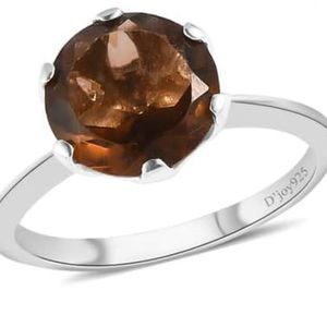 Brazilian Smoky Quartz Solitaire Ring in Sterling Silver (Size 7.0) 2.50 ctw